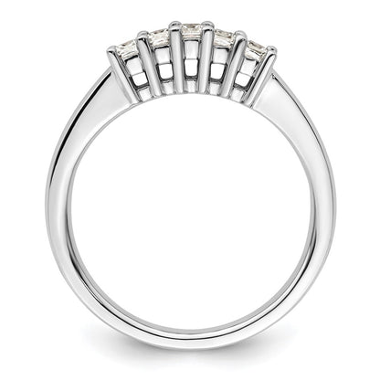 14K White Gold 5-Stone Real Diamond Band