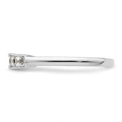 14K White Gold 5-Stone Real Diamond Band