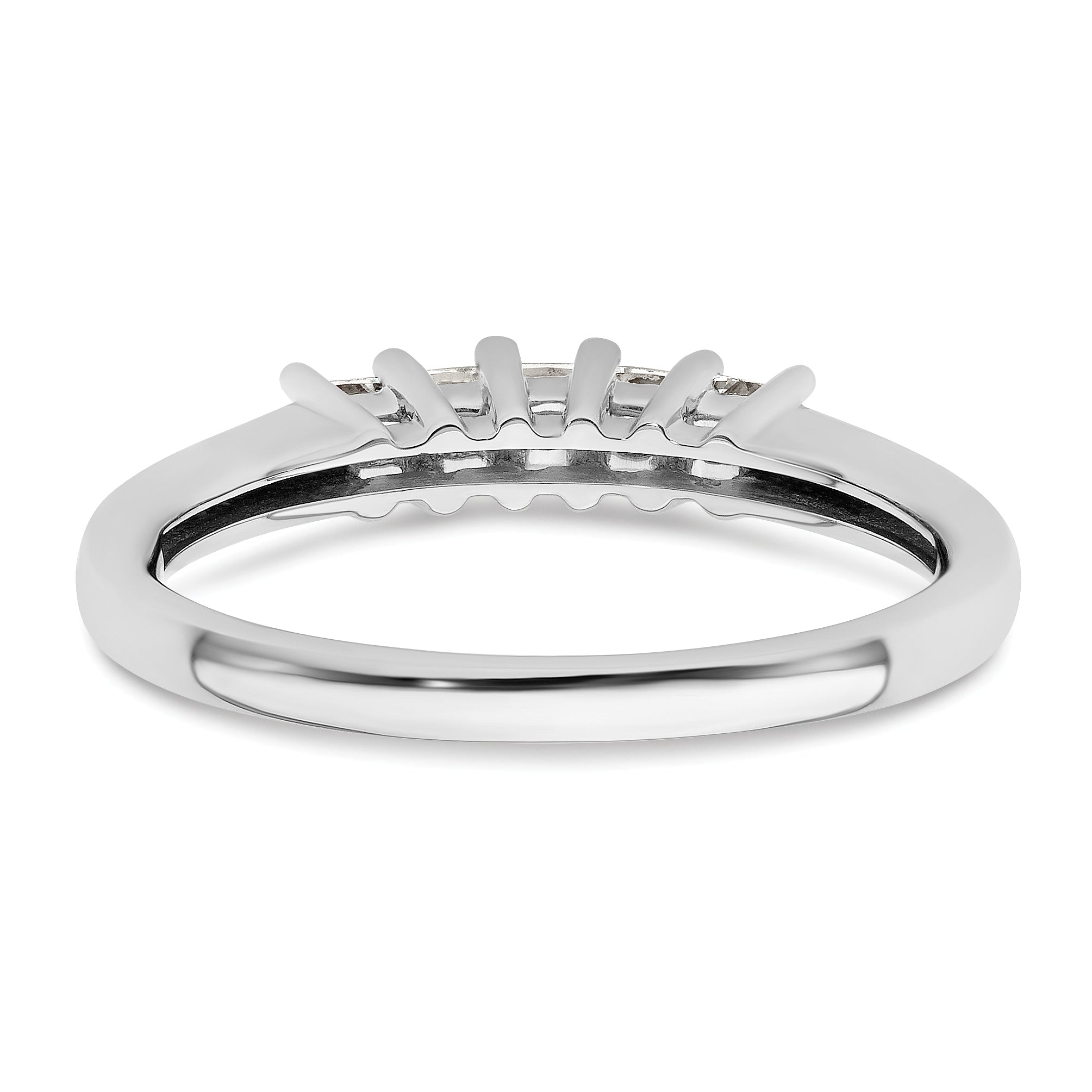 0.33ct. CZ Solid Real 14K White Gold 5-Stone Wedding Band Ring