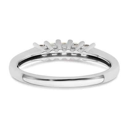 0.33ct. CZ Solid Real 14K White Gold 5-Stone Wedding Band Ring
