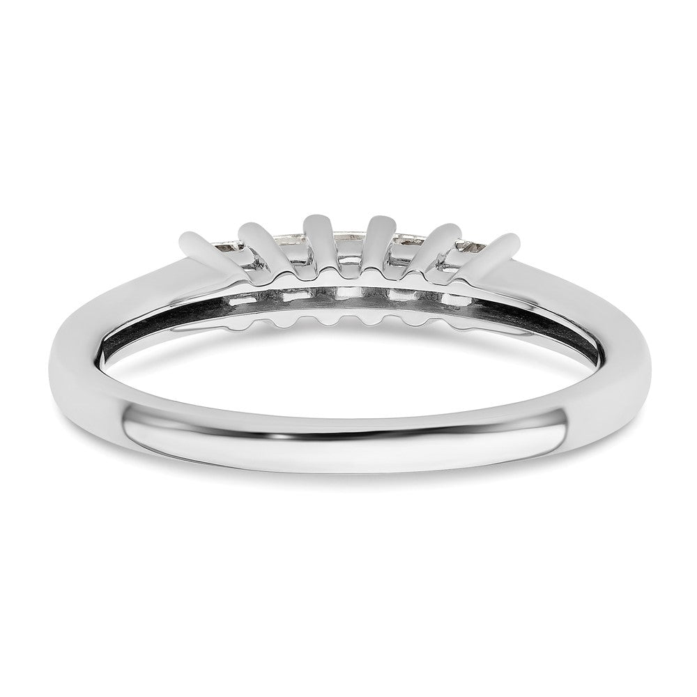 14K White Gold 5-Stone Real Diamond Band