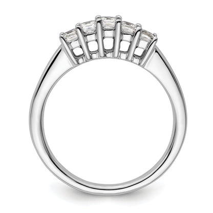 0.50ct. CZ Solid Real 14K White Gold 5-Stone Wedding Band Ring