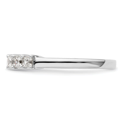 0.50ct. CZ Solid Real 14K White Gold 5-Stone Wedding Band Ring