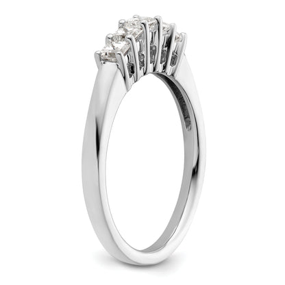 0.50ct. CZ Solid Real 14K White Gold 5-Stone Wedding Band Ring