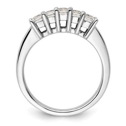 14K White Gold 5-Stone Real Diamond Band