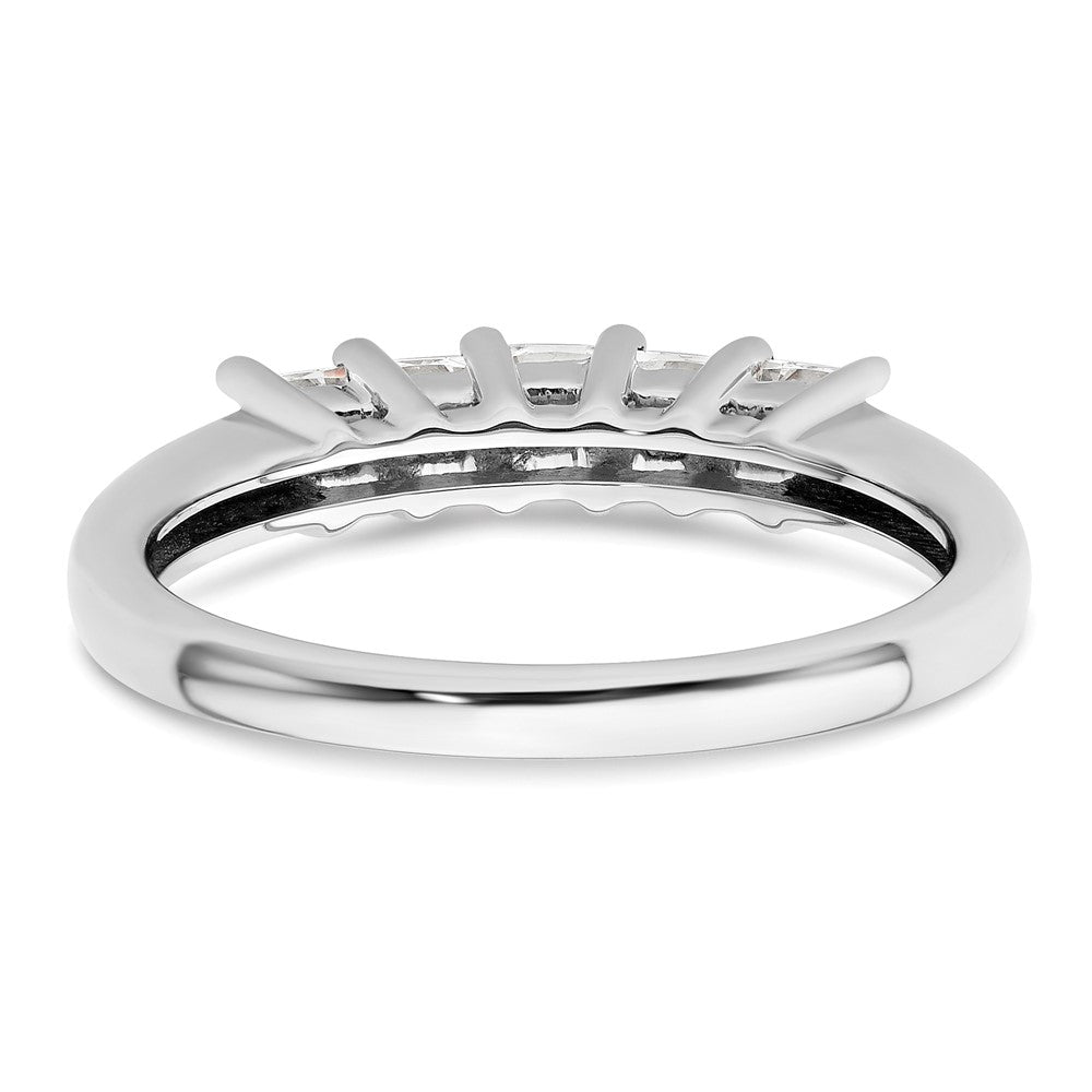 14K White Gold 5-Stone Real Diamond Band