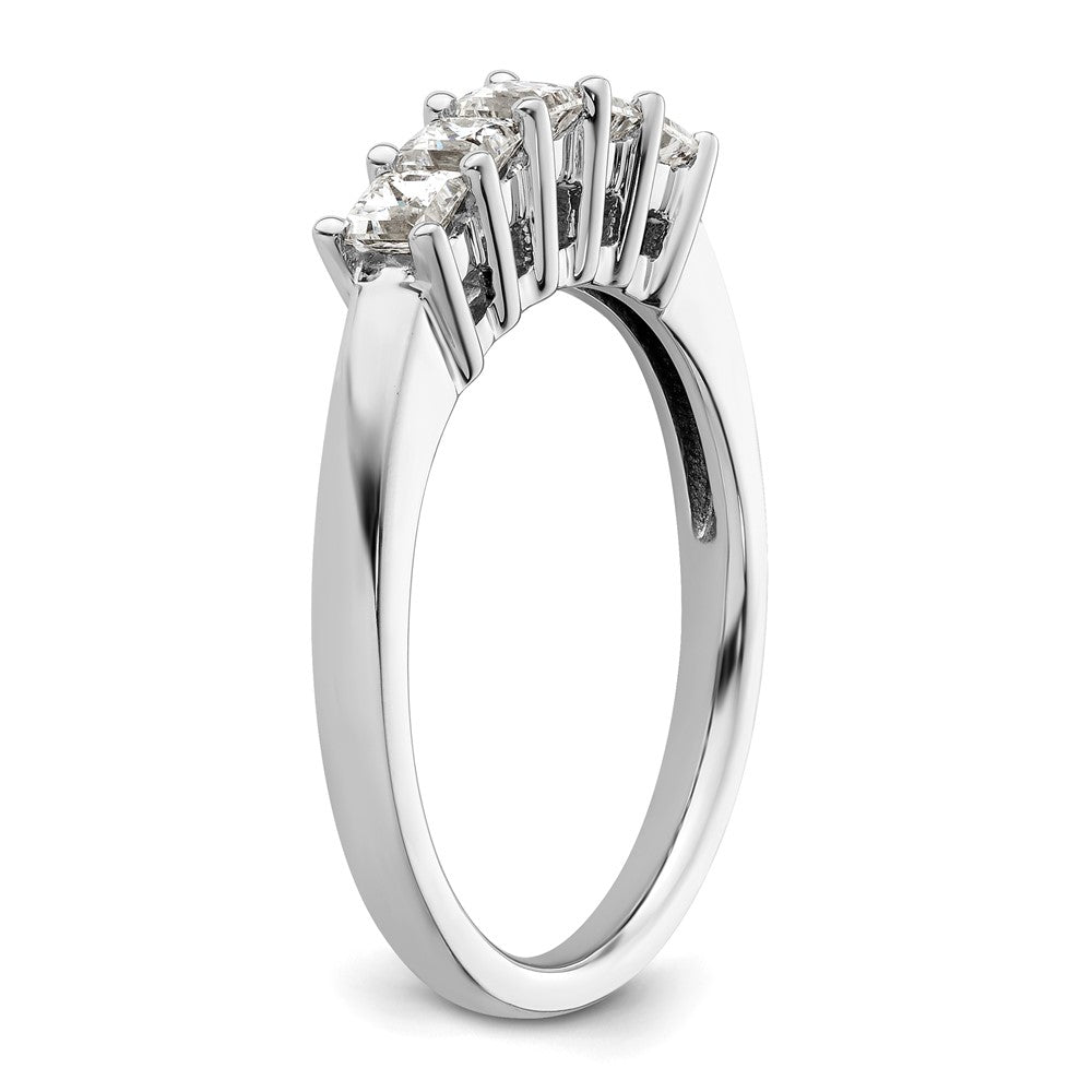 14K White Gold 5-Stone Real Diamond Band