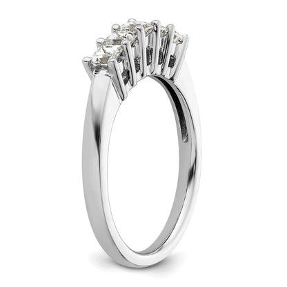 14K White Gold 5-Stone Real Diamond Band