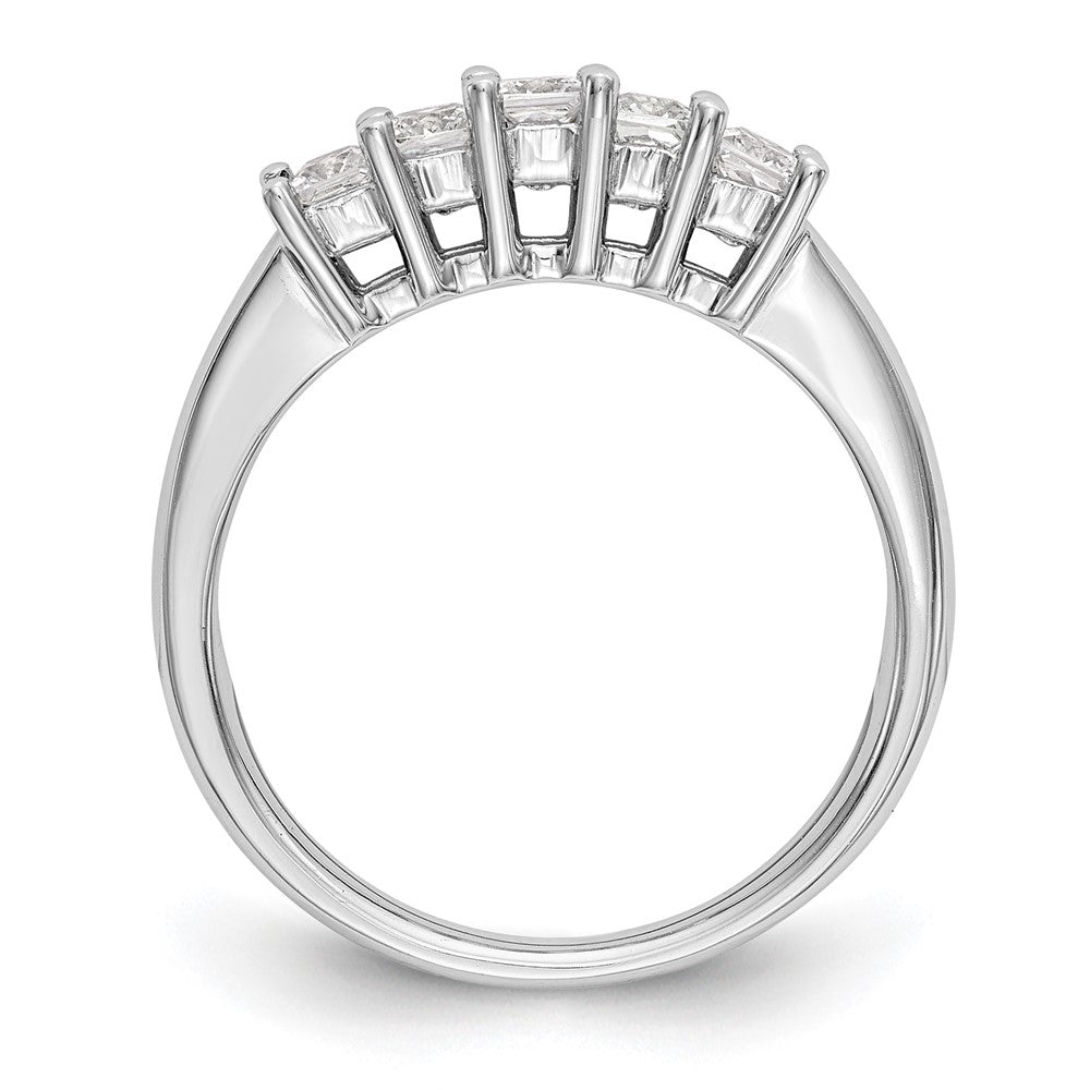 14K White Gold 5-Stone Real Diamond Band