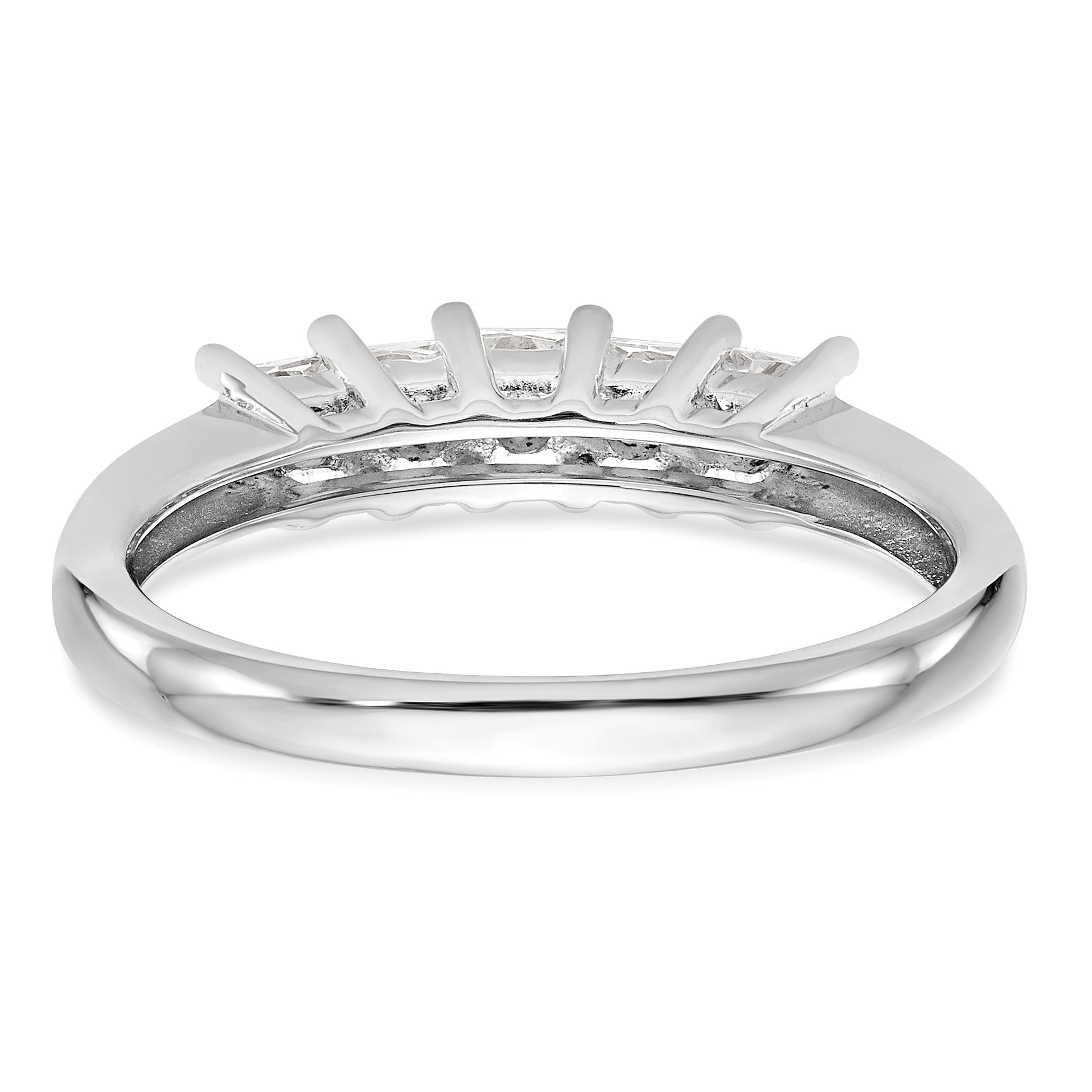 0.93ct. CZ Solid Real 14K White Gold 5-Stone Wedding Band Ring