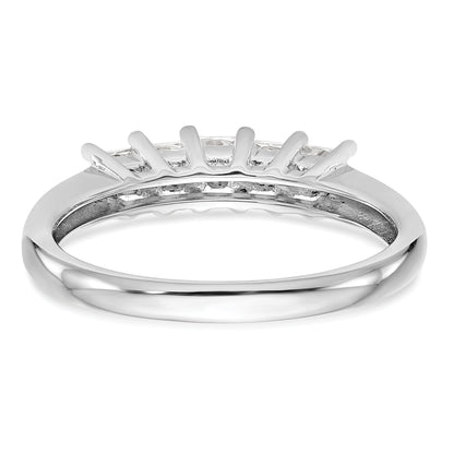 0.93ct. CZ Solid Real 14K White Gold 5-Stone Wedding Band Ring