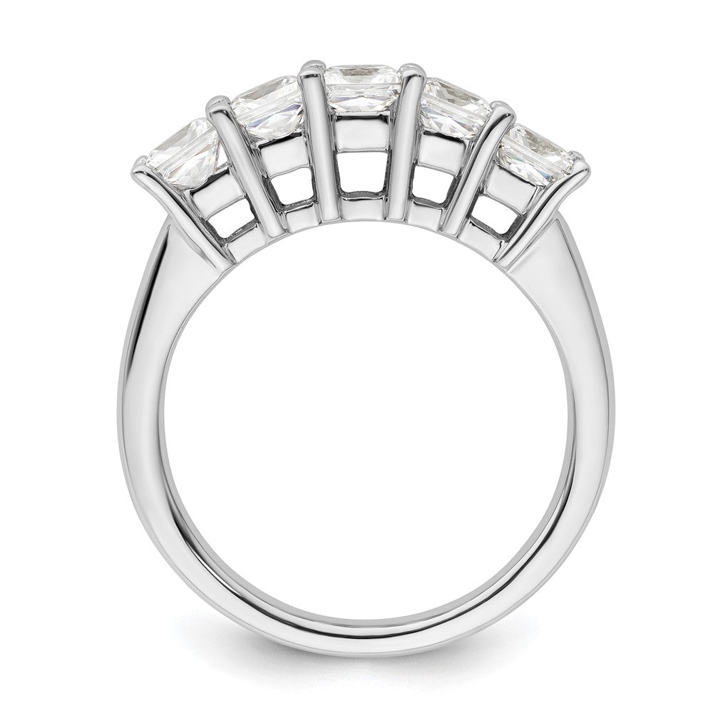 14K White Gold 5-Stone Real Diamond Band
