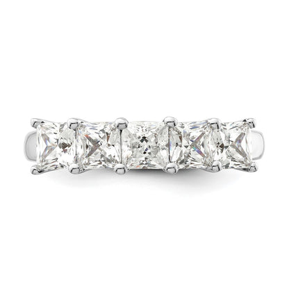 14K White Gold 5-Stone Real Diamond Band