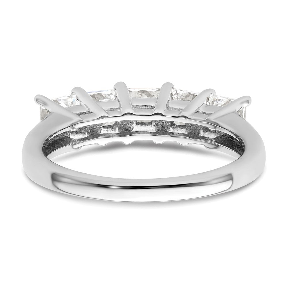 14K White Gold 5-Stone Real Diamond Band