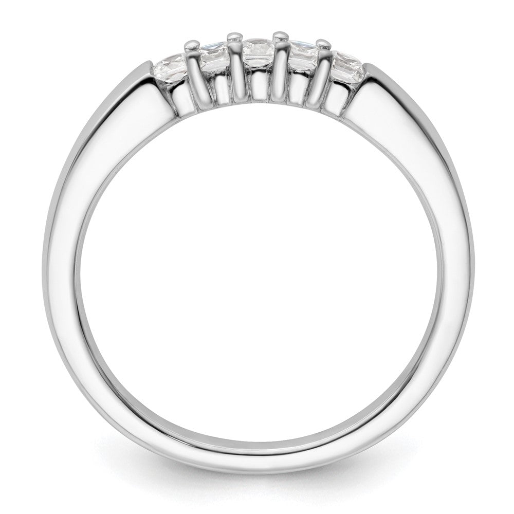 14K White Gold 5-Stone Real Diamond Band