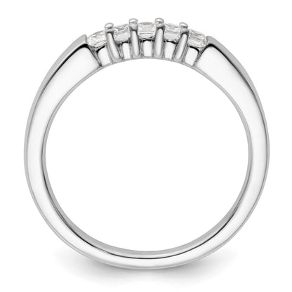 14K White Gold 5-Stone Real Diamond Band