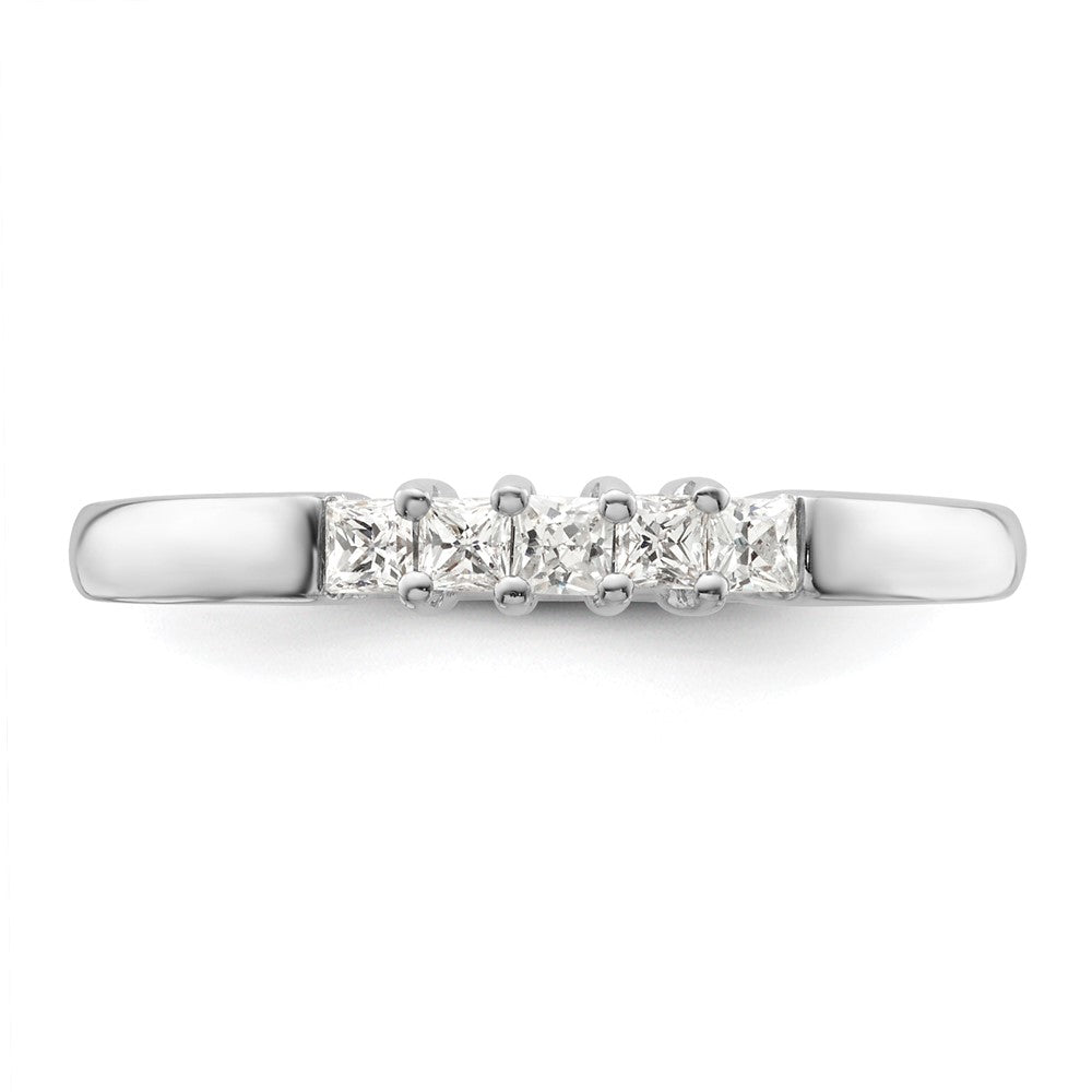 14K White Gold 5-Stone Real Diamond Band