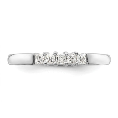 14K White Gold 5-Stone Real Diamond Band