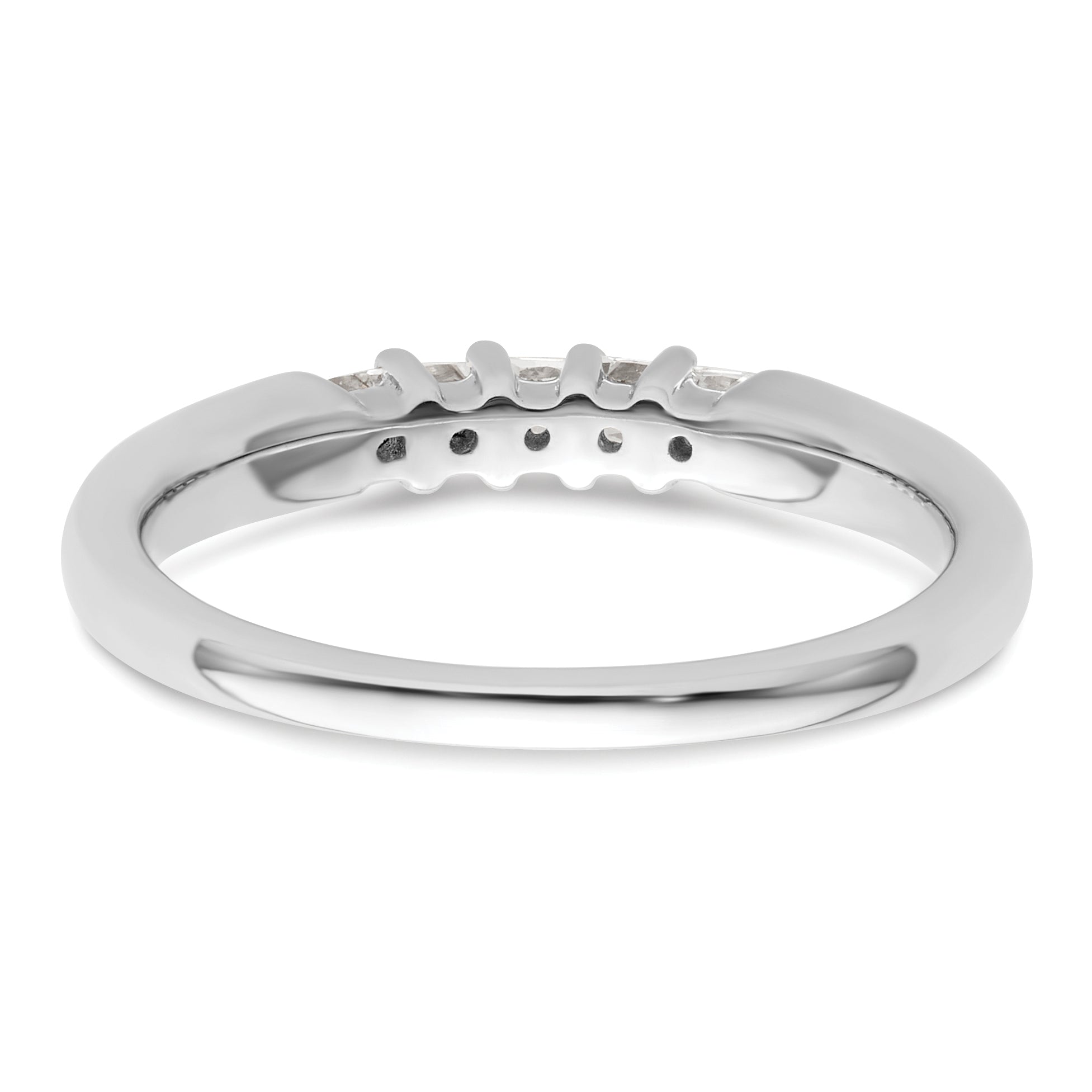 0.25ct. CZ Solid Real 14K White Gold 5-Stone Wedding Band Ring