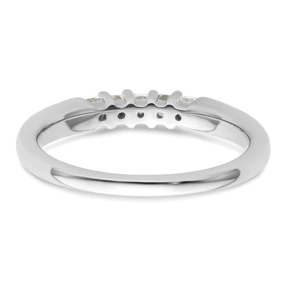 0.25ct. CZ Solid Real 14K White Gold 5-Stone Wedding Band Ring