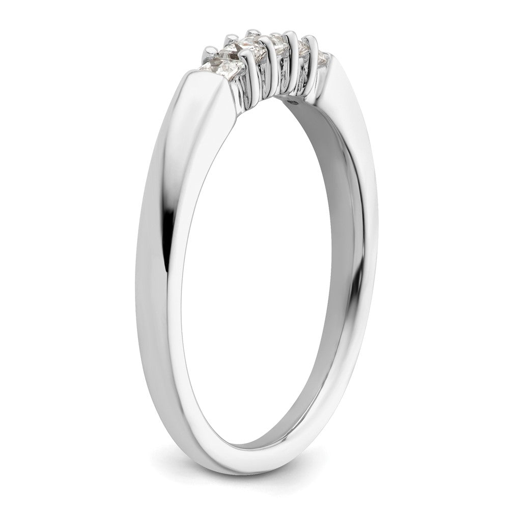14K White Gold 5-Stone Real Diamond Band
