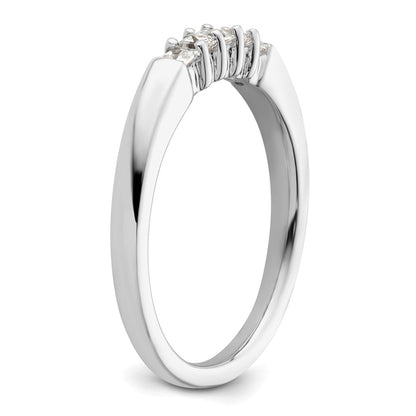 14K White Gold 5-Stone Real Diamond Band