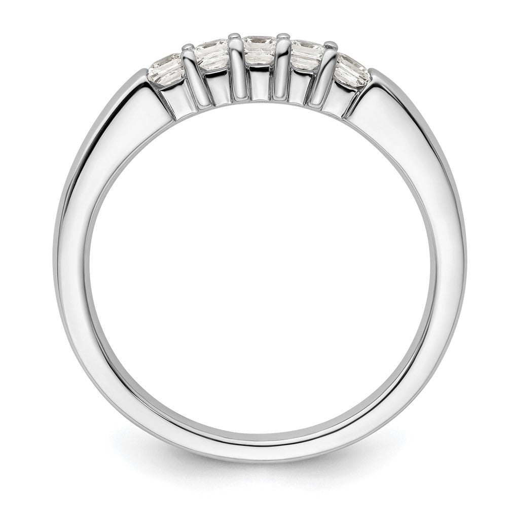 14K White Gold 5-Stone Real Diamond Band