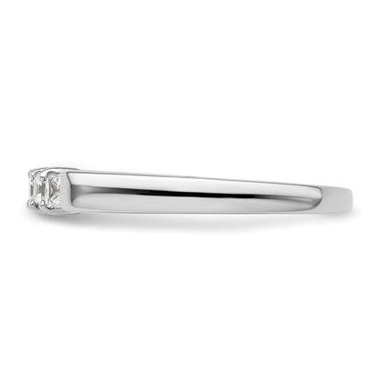 14K White Gold 5-Stone Real Diamond Band