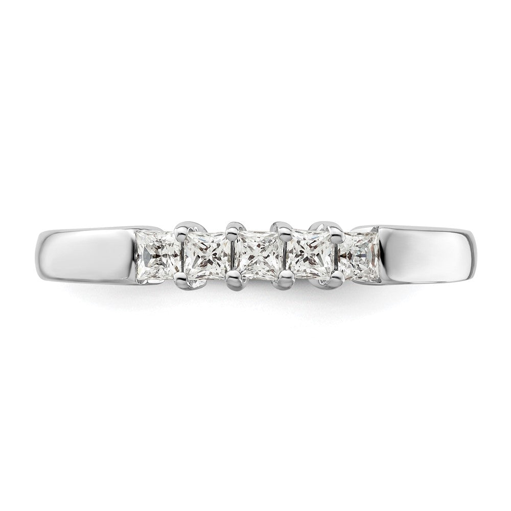 14K White Gold 5-Stone Real Diamond Band