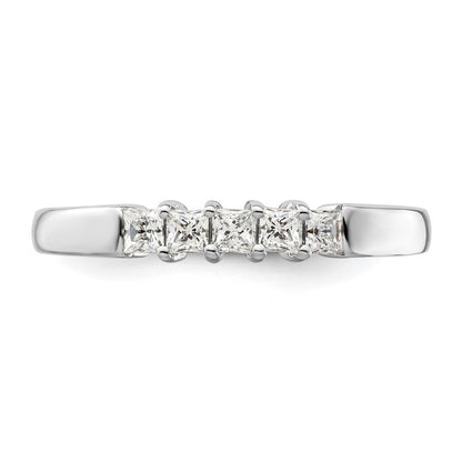 14K White Gold 5-Stone Real Diamond Band