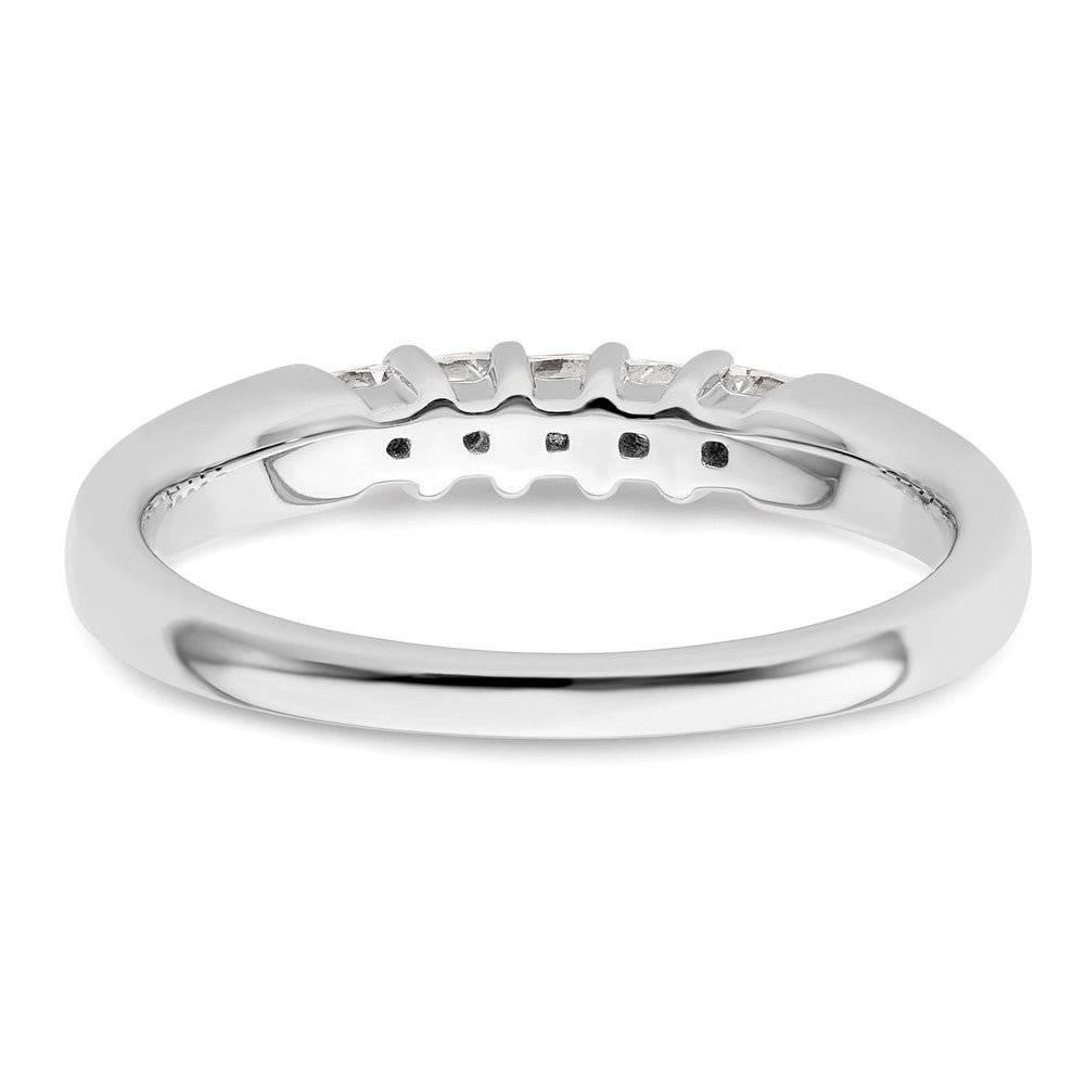 14K White Gold 5-Stone Real Diamond Band