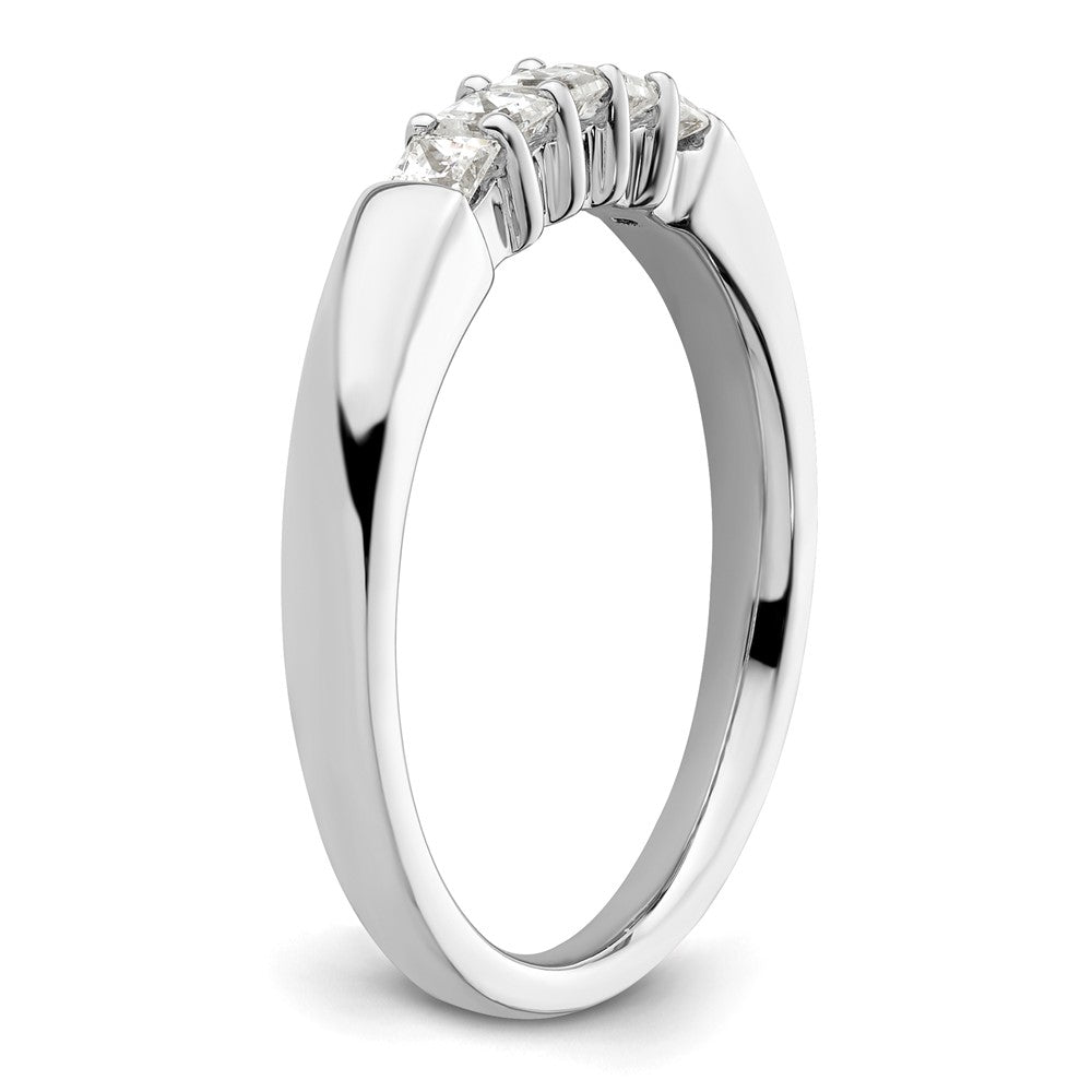 14K White Gold 5-Stone Real Diamond Band
