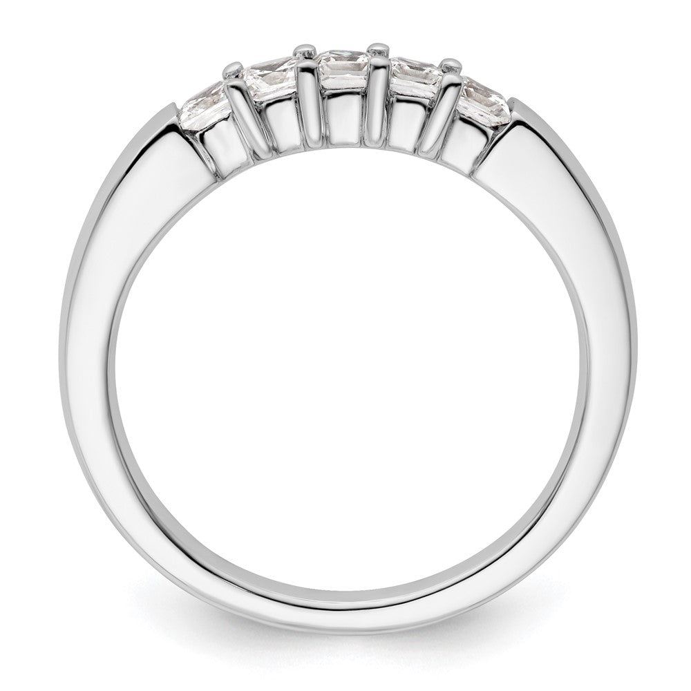 14K White Gold 5-Stone Real Diamond Band