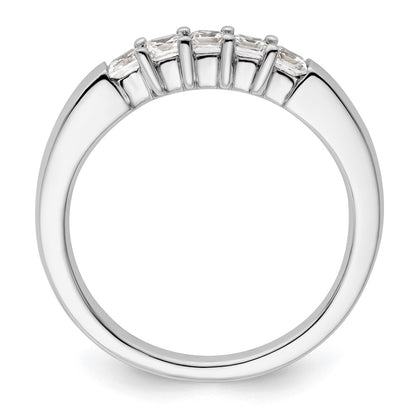 14K White Gold 5-Stone Real Diamond Band