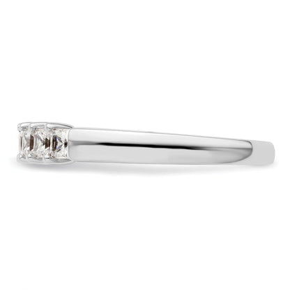 0.50ct. CZ Solid Real 14K White Gold 5-Stone Wedding Band Ring