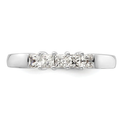 0.50ct. CZ Solid Real 14K White Gold 5-Stone Wedding Band Ring