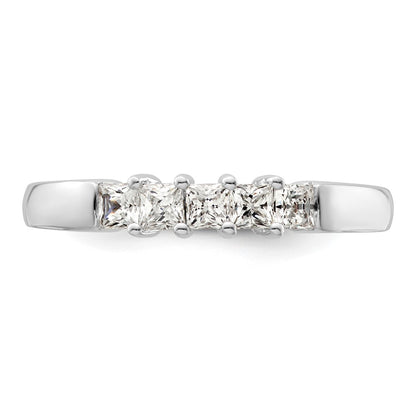 14K White Gold 5-Stone Real Diamond Band
