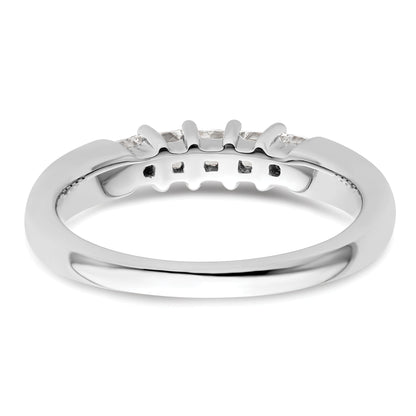 0.50ct. CZ Solid Real 14K White Gold 5-Stone Wedding Band Ring