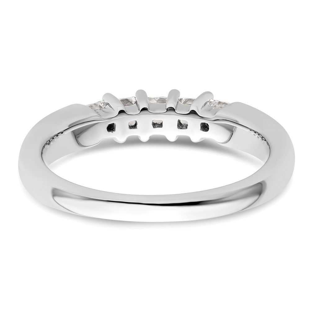 14K White Gold 5-Stone Real Diamond Band