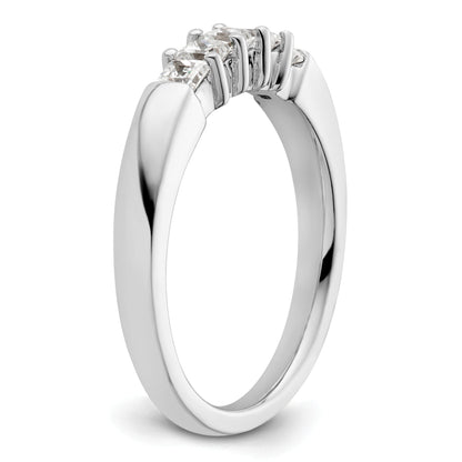 0.50ct. CZ Solid Real 14K White Gold 5-Stone Wedding Band Ring