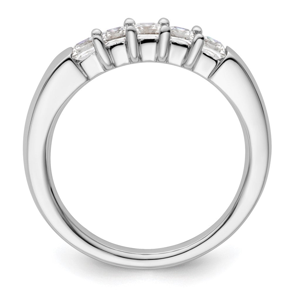 14K White Gold 5-Stone Real Diamond Band