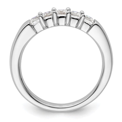 14K White Gold 5-Stone Real Diamond Band