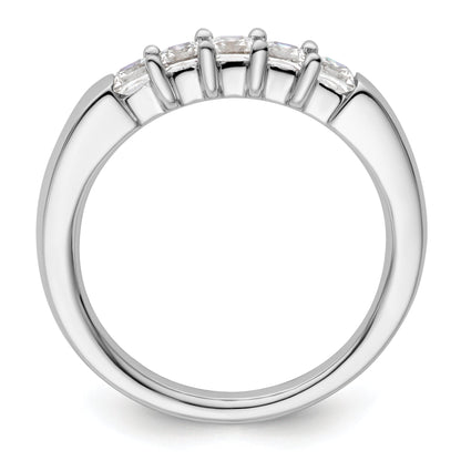0.70ct. CZ Solid Real 14K White Gold 5-Stone Wedding Band Ring
