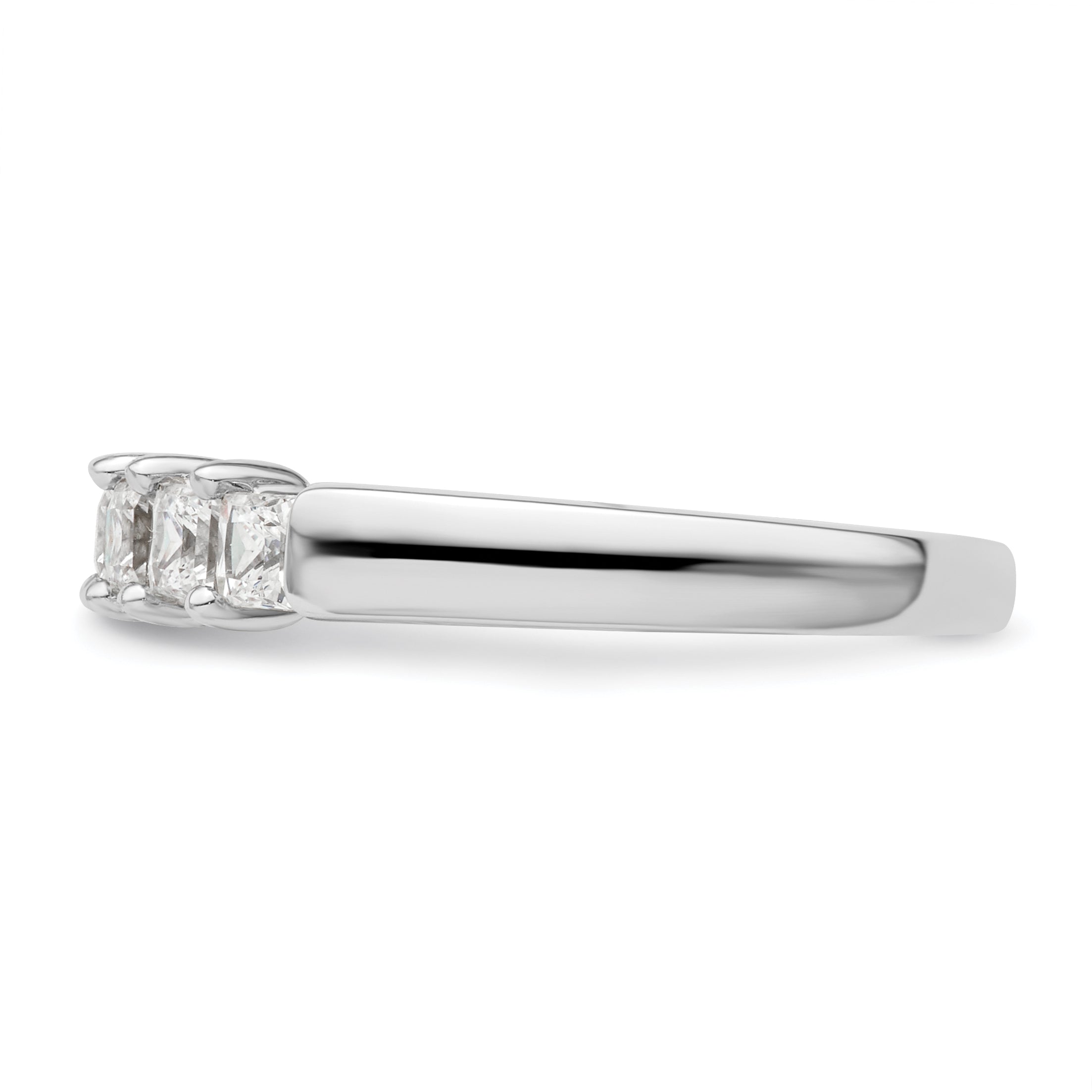0.70ct. CZ Solid Real 14K White Gold 5-Stone Wedding Band Ring