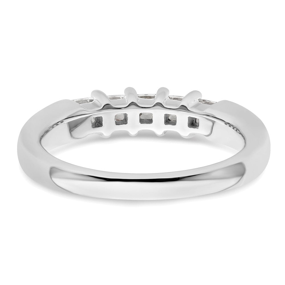 14K White Gold 5-Stone Real Diamond Band