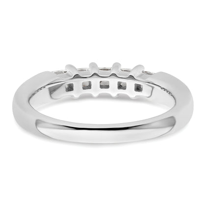 0.70ct. CZ Solid Real 14K White Gold 5-Stone Wedding Band Ring