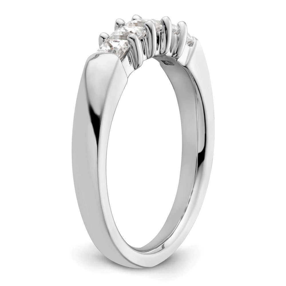 14K White Gold 5-Stone Real Diamond Band