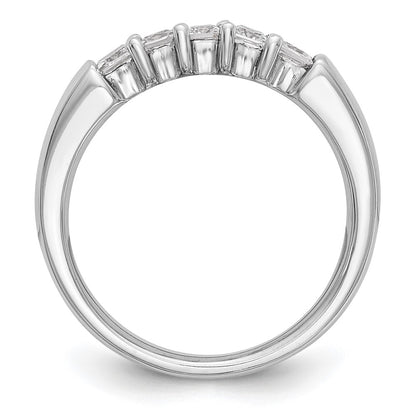 14K White Gold 5-Stone Real Diamond Band