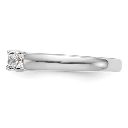 14K White Gold 5-Stone Real Diamond Band