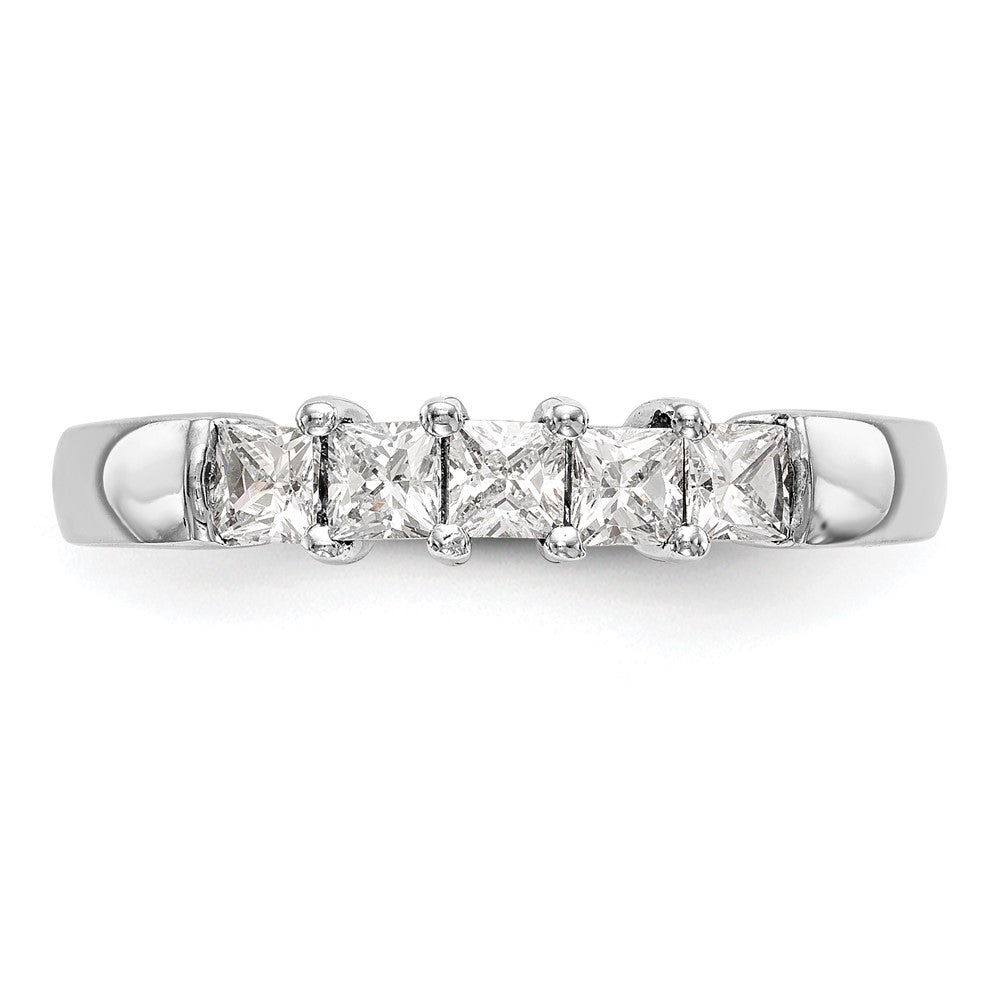 14K White Gold 5-Stone Real Diamond Band